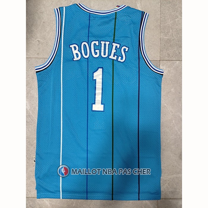 Maillot Charlotte Hornets Muggsy Bogues NO 1 Retro Bleu
